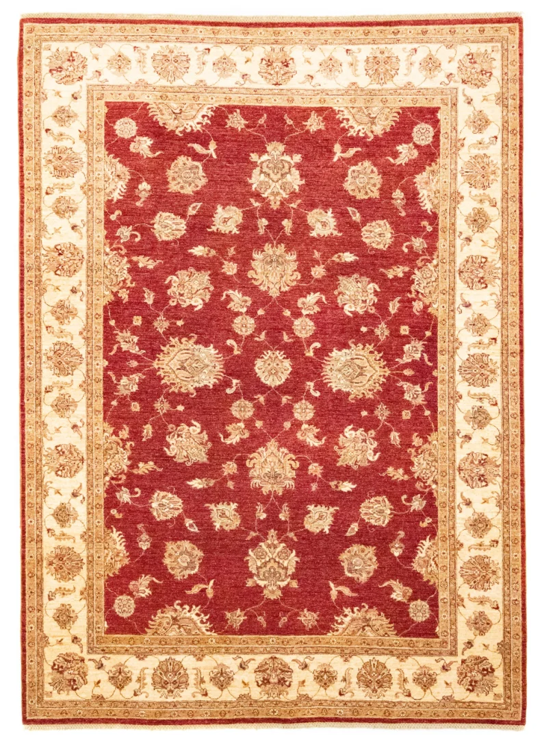 Ziegler Farahan Perserteppich 293 x 212 cm – 200.000 Knoten/m² – Ausgebleichte Farben durch Steinwäsche – handgeknüpft