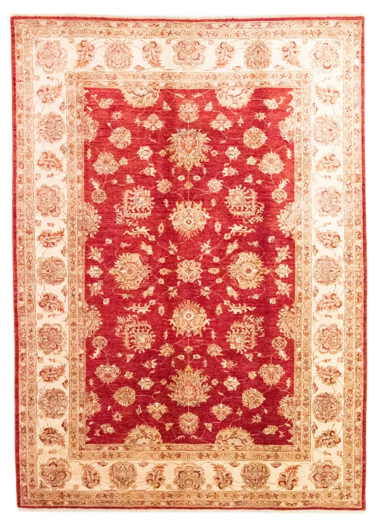 Ziegler Perserteppich 301 x 212 cm, ca. 200.000 Knoten/m², mit Steinwäsche und ausgeblichenem Farb-Effekt, handgeknüpft