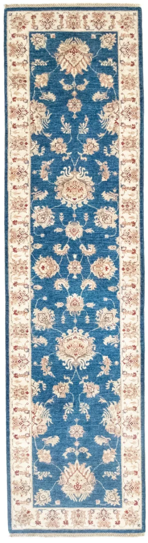 Ziegler Perserteppich 302 x 82 cm - ca. 200.000 Knoten/m², Steinwäsche-Effekt, handgeknüpft Läufer