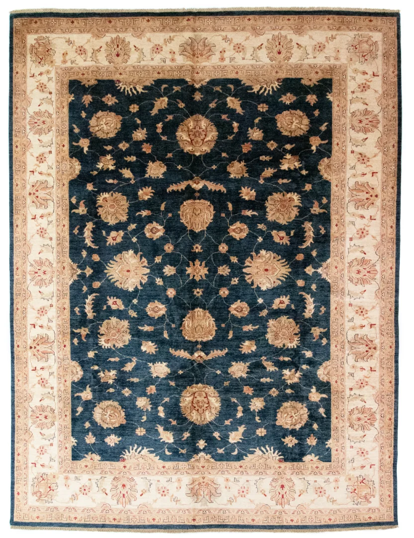 Ziegler Farahan Perserteppich 370 x 276 cm – ca. 200.000 Knoten/m², Steinwäsche, handgeknüpft