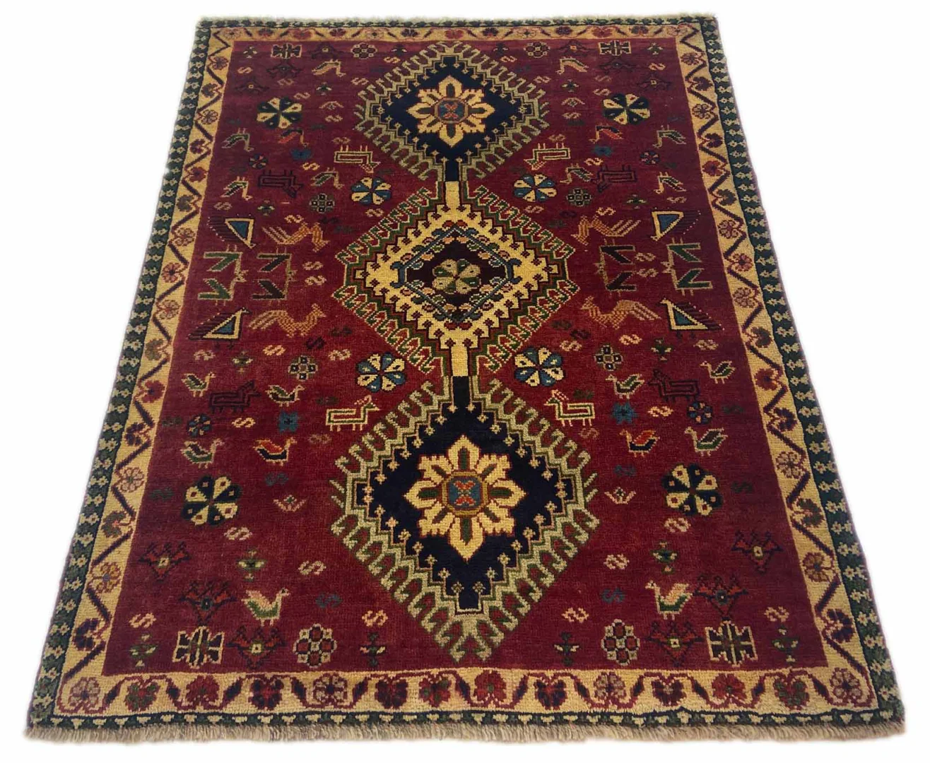 Gabbeh - Shuli Teppich 148 x 117 cm, ausgefallene Muster, 90.000 - 180.000 Knoten/m², handgeknüpft, Perserteppich
