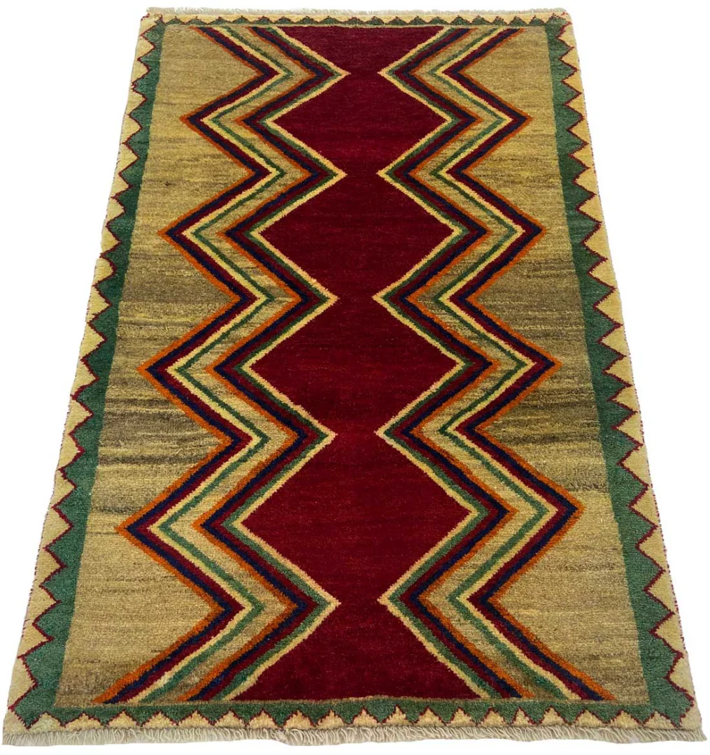 Gabbeh - Shuli Teppich 150 x 99 cm | Knotendichte 90.000 - 180.000/m² | Ausgefallene Muster auf glanzvoller Schurwolle | handgeknüpft | Perserteppich