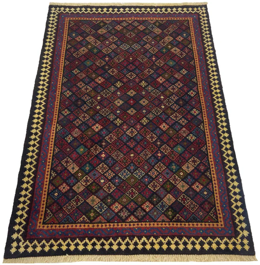 Gabbeh - Shuli Teppich 151 x 105 cm, Knotendichte 90.000 - 180.000 / m², ausgefallene Muster auf glanzvoller Schurwolle, handgeknüpft, Perserteppich