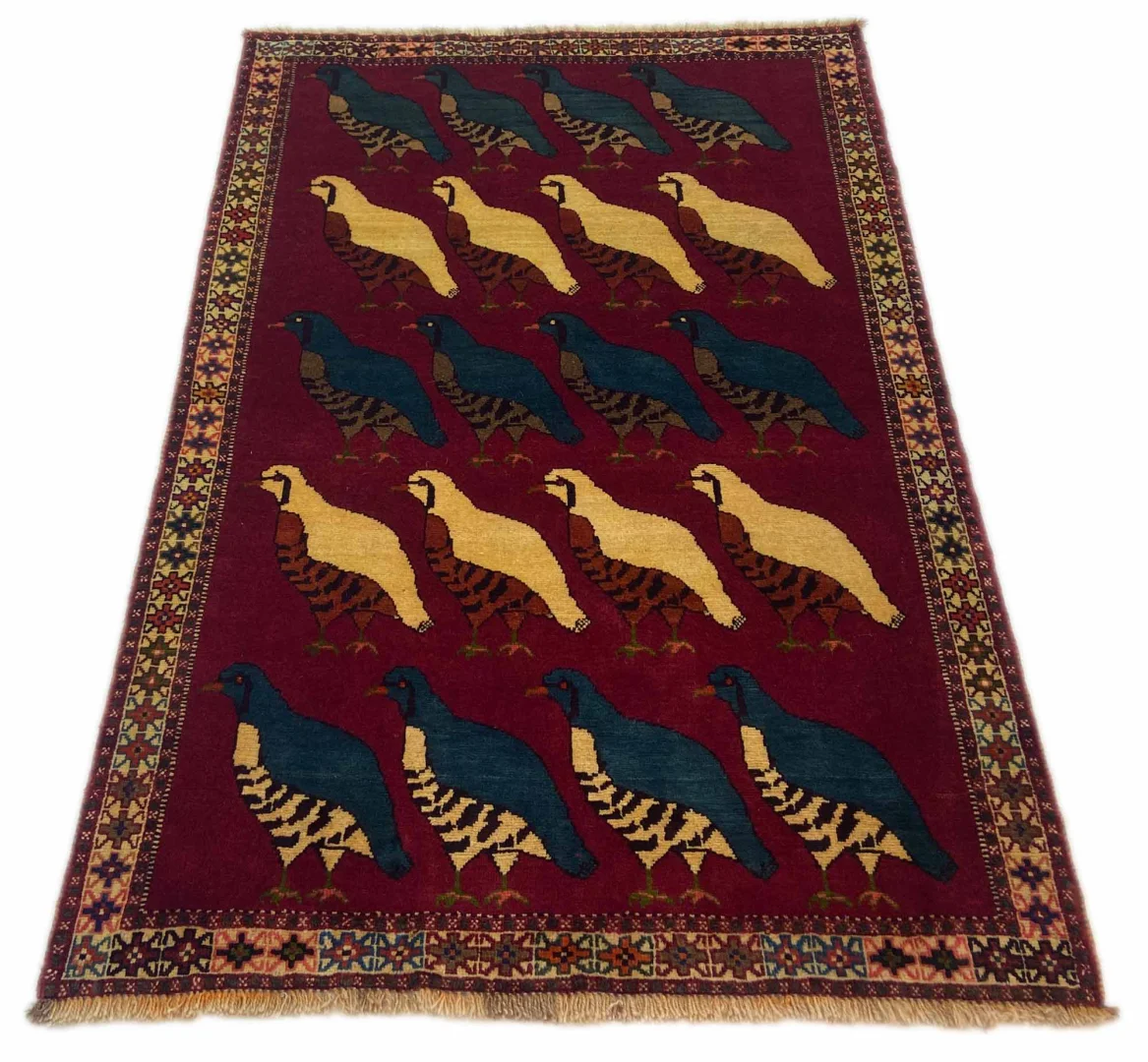 Gabbeh - Shuli Teppich 156 x 105 cm, 90.000 - 180.000 Knoten/m², ausgefallene Muster auf glanzvoller Schurwolle, handgeknüpft, Perserteppich