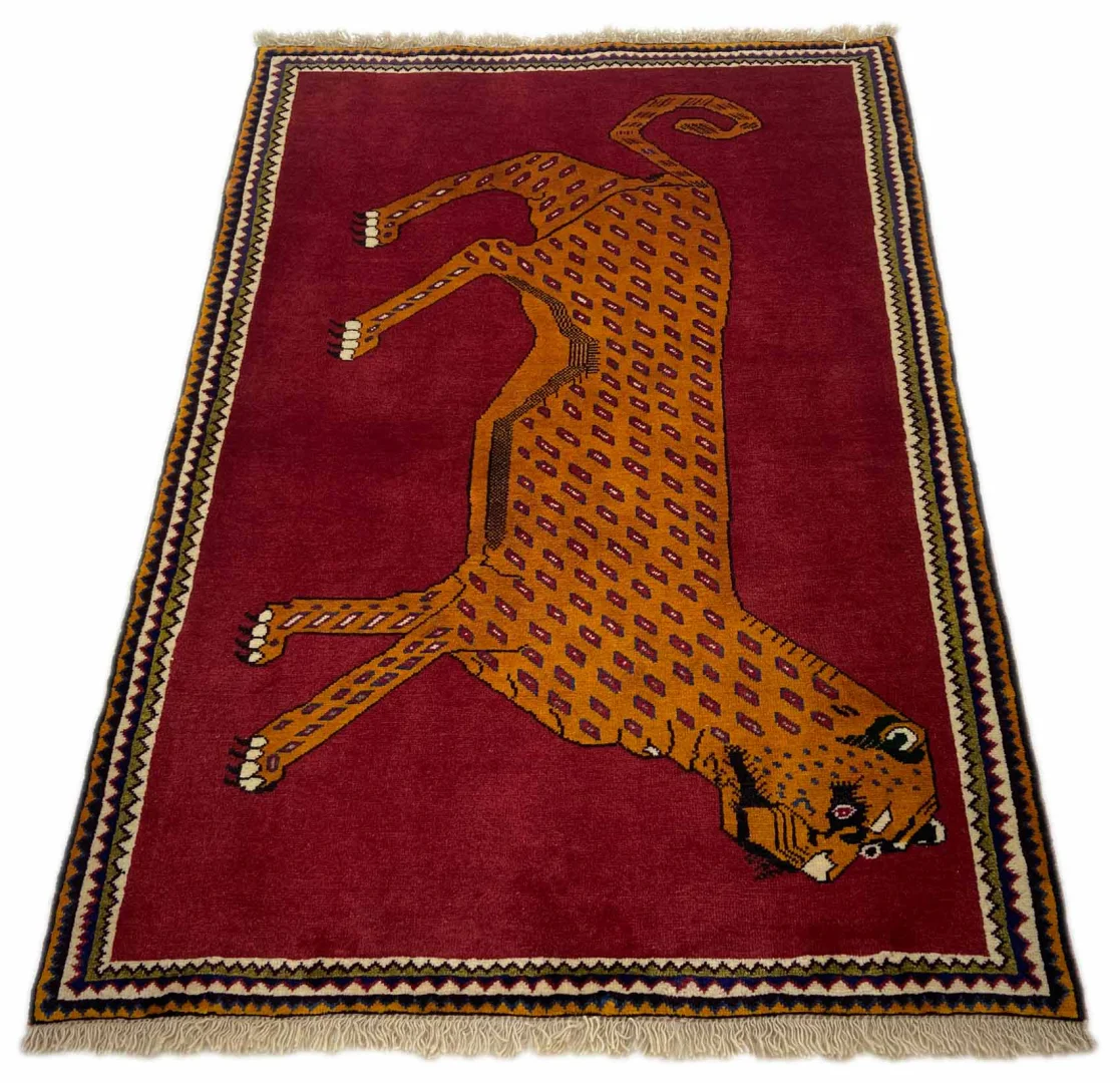 Gabbeh 156 x 109 cm - Gabbeh Shuli mit kreativen Mustern und glanzvoller Schurwolle, Knotendichte: 90.000 - 180.000/m², handgeknüpft, Perserteppich