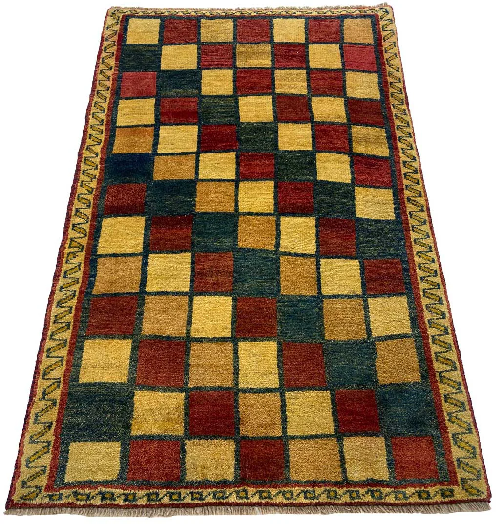 Gabbeh - Shuli 155 x 96 cm, 90.000 - 180.000 Knoten/m², Ausgefallene Muster, Handgeknüpft, Perserteppich