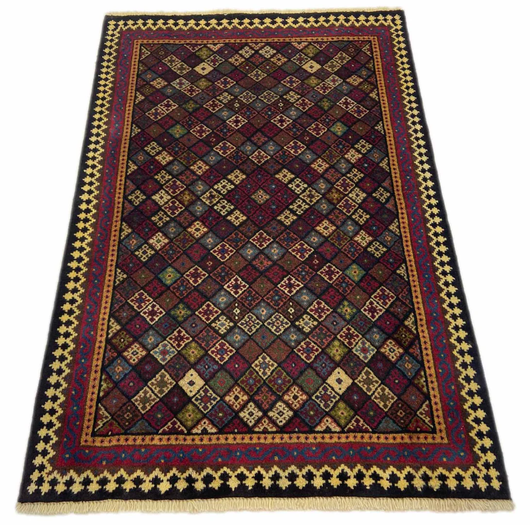 Gabbeh - Shuli Teppich 158 x 107 cm, 90.000 - 180.000 Knoten/m², ausgefallene Muster auf glanzvoller Schurwolle, handgeknüpft, Perserteppich