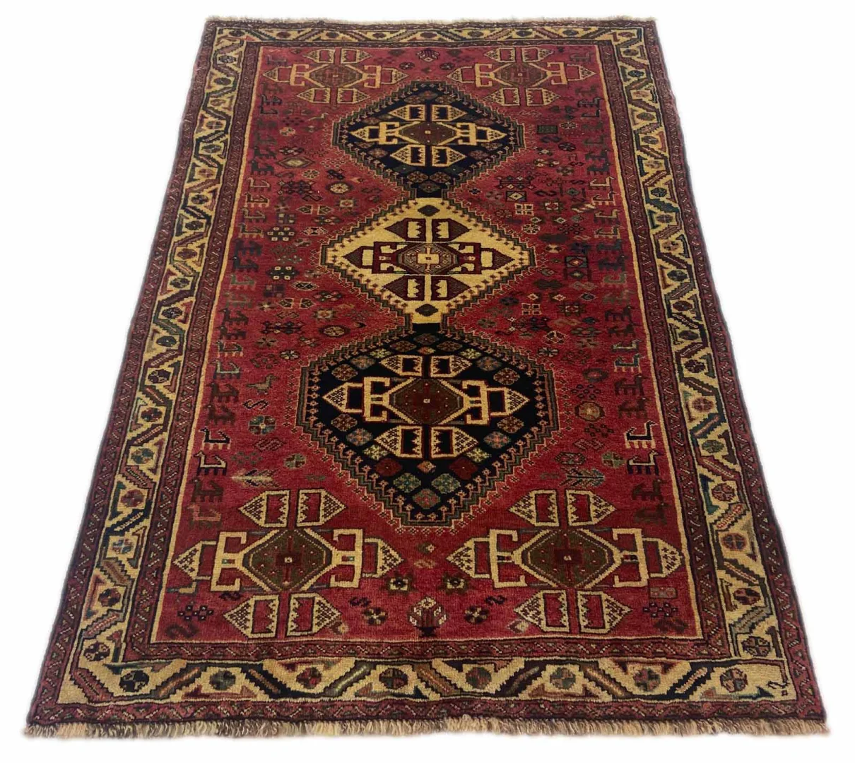 Gabbeh - Shuli Teppich 163 x 108 cm, ca. 90.000 - 180.000 Knotendichte, ausgefallene Muster, glanzvolle Schurwolle, handgeknüpft, Perserteppich