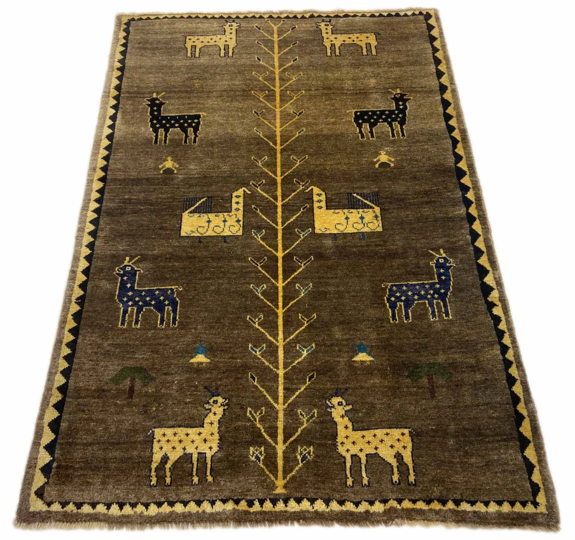 Gabbeh - Shuli Teppich 164 x 114 cm, 90.000 - 180.000 Knoten/m², ausgefallene Muster auf glanzvoller Schurwolle, handgeknüpft, Perserteppich
