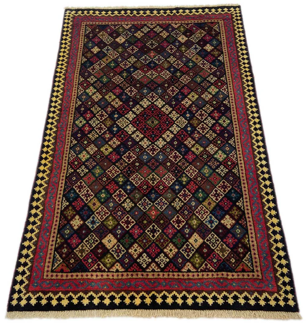Gabbeh - Shuli Teppich 166 x 104 cm, 90.000 - 180.000 Knoten/m², ausgefallene Muster auf glanzvoller Schurwolle, handgeknüpft, Perserteppich