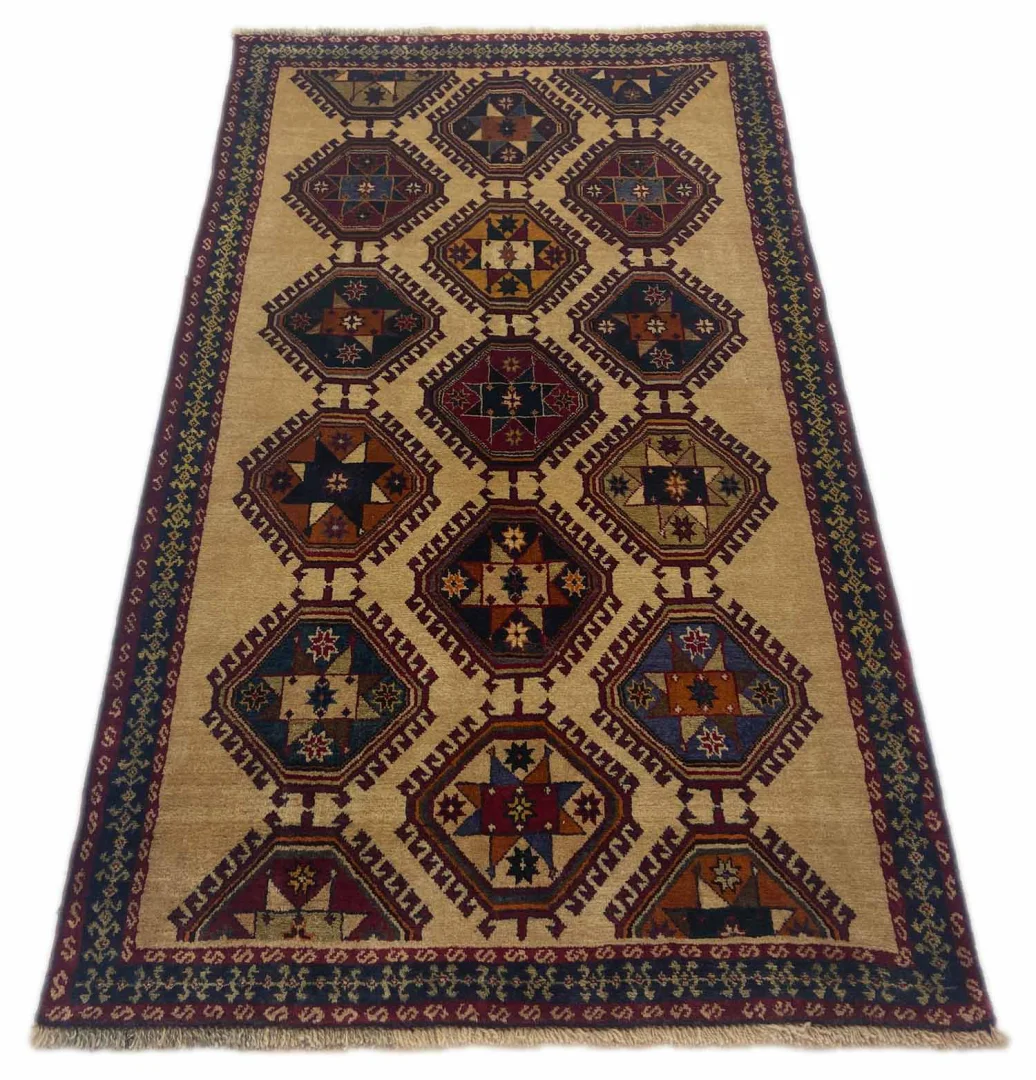 Gabbeh - Shuli Teppich 170 x 99 cm, ca. 90.000 - 180.000 Knoten/m², ausgefallene Muster auf glanzvoller Schurwolle, handgeknüpft, Perserteppich
