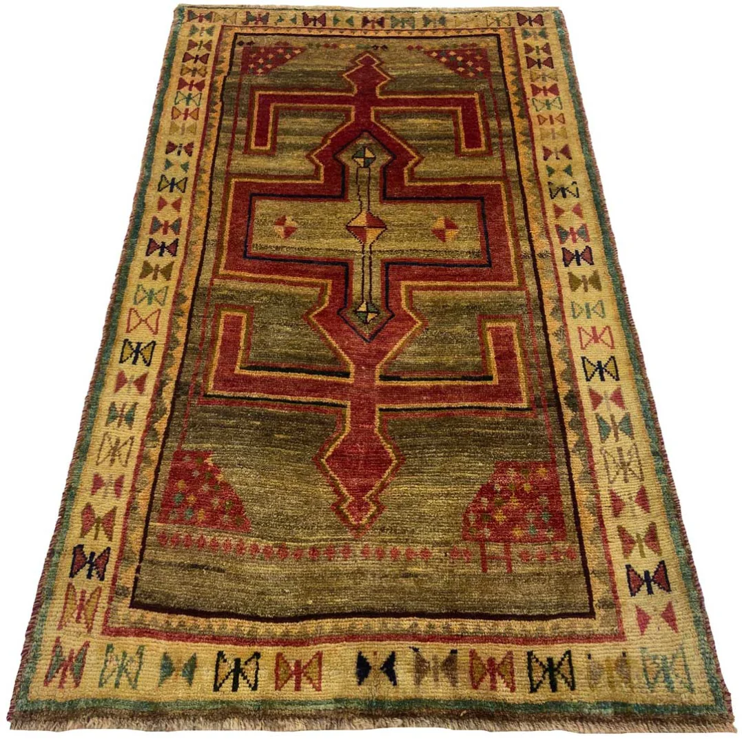 Gabbeh - Shuli Teppich 182 x 106 cm, ausgefallene Muster auf glanzvoller Schurwolle, Knotendichte 90.000 - 180.000/m², handgeknüpft, Perserteppich