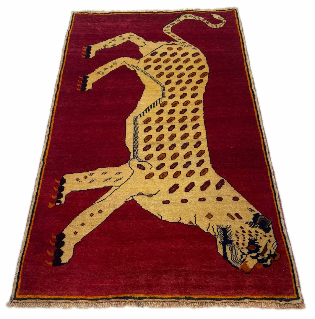 Gabbeh - Shuli Teppich 183 x 110 cm, Knotendichte: 90.000 - 180.000/m², Ausgefallene Muster auf glanzvoller Schurwolle, handgeknüpft, Perserteppich
