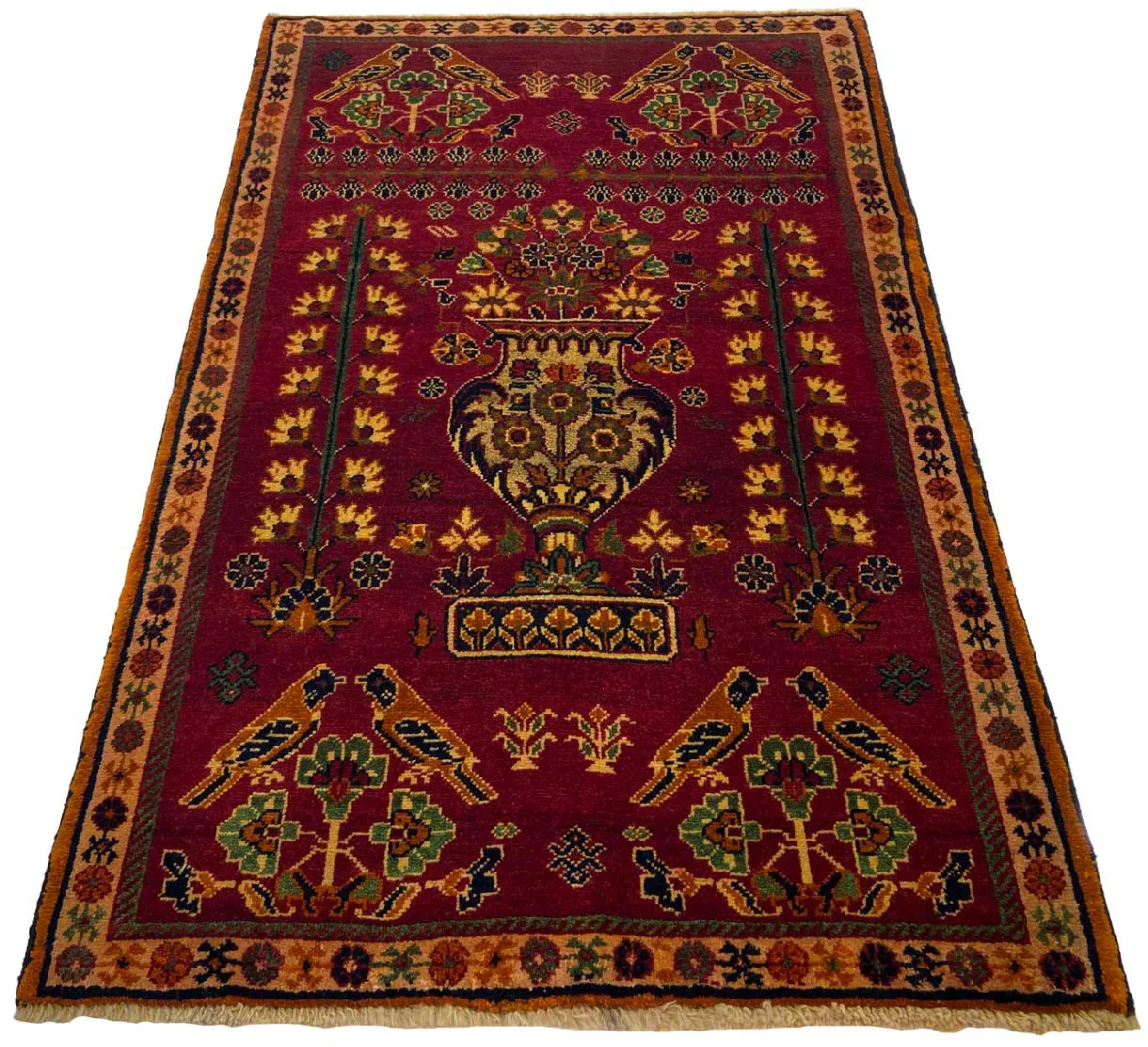 Gabbeh 184 x 115 cm – Ausgefallene Muster auf glanzvoller Schurwolle, Knotendichte 90.000 - 180.000/m², handgeknüpft, Perserteppich