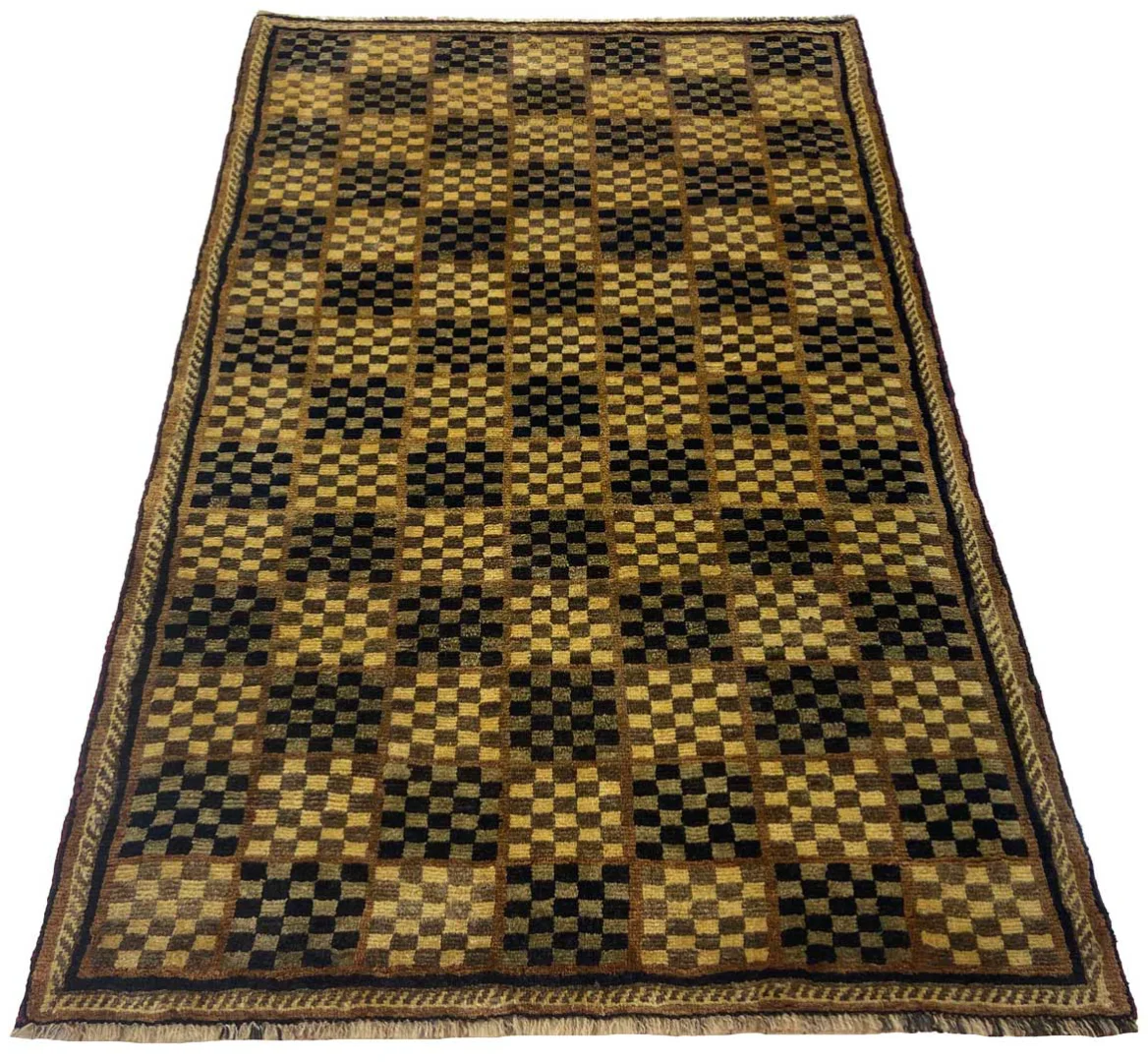 Gabbeh 184 x 117 cm - Ausgefallene Muster in Rot, Beige und Grau - Handgeknüpft, 90.000 - 180.000 Knoten/m² - Perserteppich