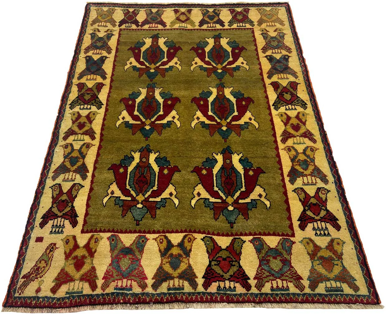 Gabbeh 187 x 133 cm - Gabbeh Shuli - Ausgefallene Muster auf glanzvoller Schurwolle, Knotendichte: 90.000 - 180.000/m² - handgeknüpft - Perserteppich