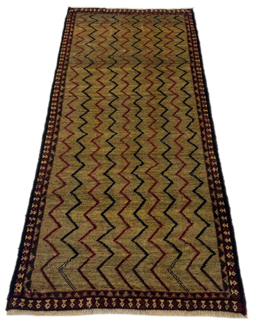 Gabbeh Shuli Teppich 190 x 87 cm - Ausgefallene Muster mit glanzvoller Schurwolle, Knotendichte 90.000 - 180.000/m², handgeknüpft, Perserteppich