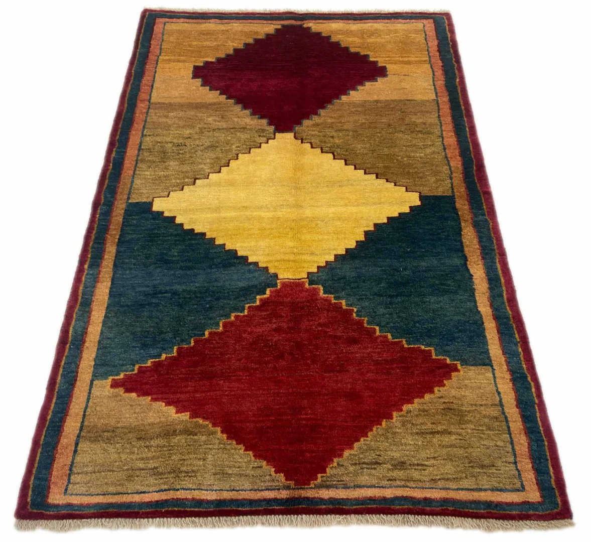 Gabbeh - Shuli 194 x 129 cm | Knotendichte: 90.000 - 180.000 / m² | Ausgefallene Muster auf glanzvoller Schurwolle | Handgeknüpft | Perserteppich