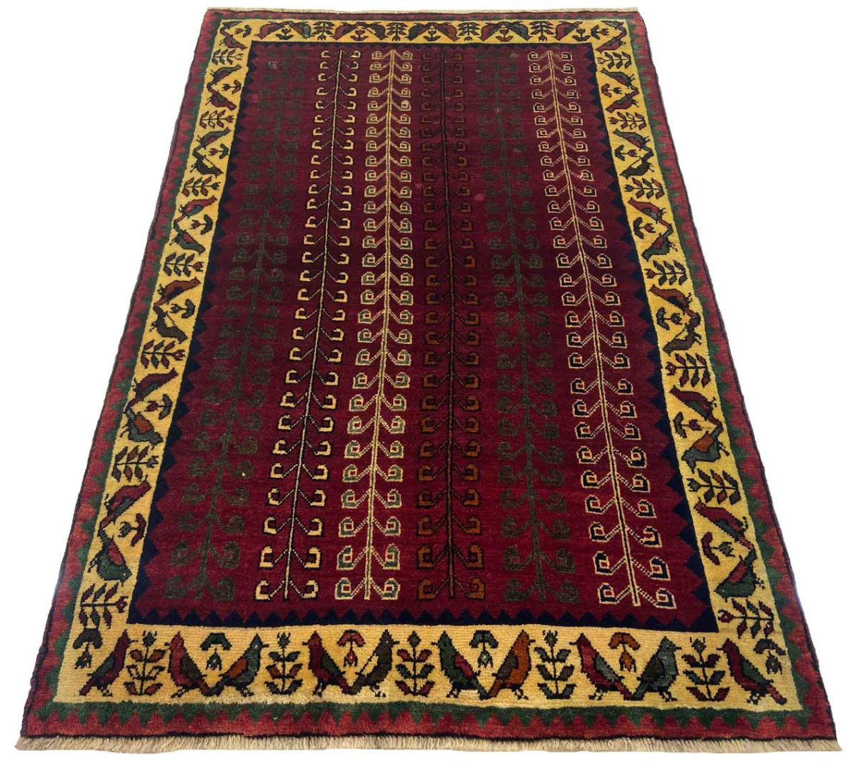 Gabbeh - Shuli Teppich 195 x 124 cm, 90.000 - 180.000 Knoten/m², Ausgefallene Muster auf glanzvoller Schurwolle, handgeknüpft, Perserteppich