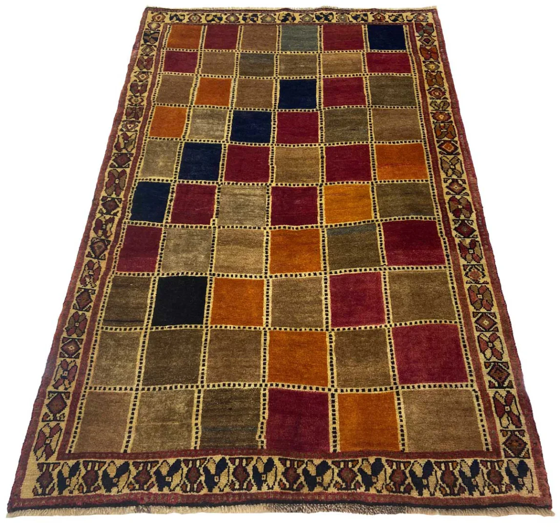 Gabbeh - Shuli Teppich 197 x 125 cm, 90.000 - 180.000 Knoten/m², ausgefallene Muster auf glanzvoller Schurwolle, handgeknüpft, Perserteppich