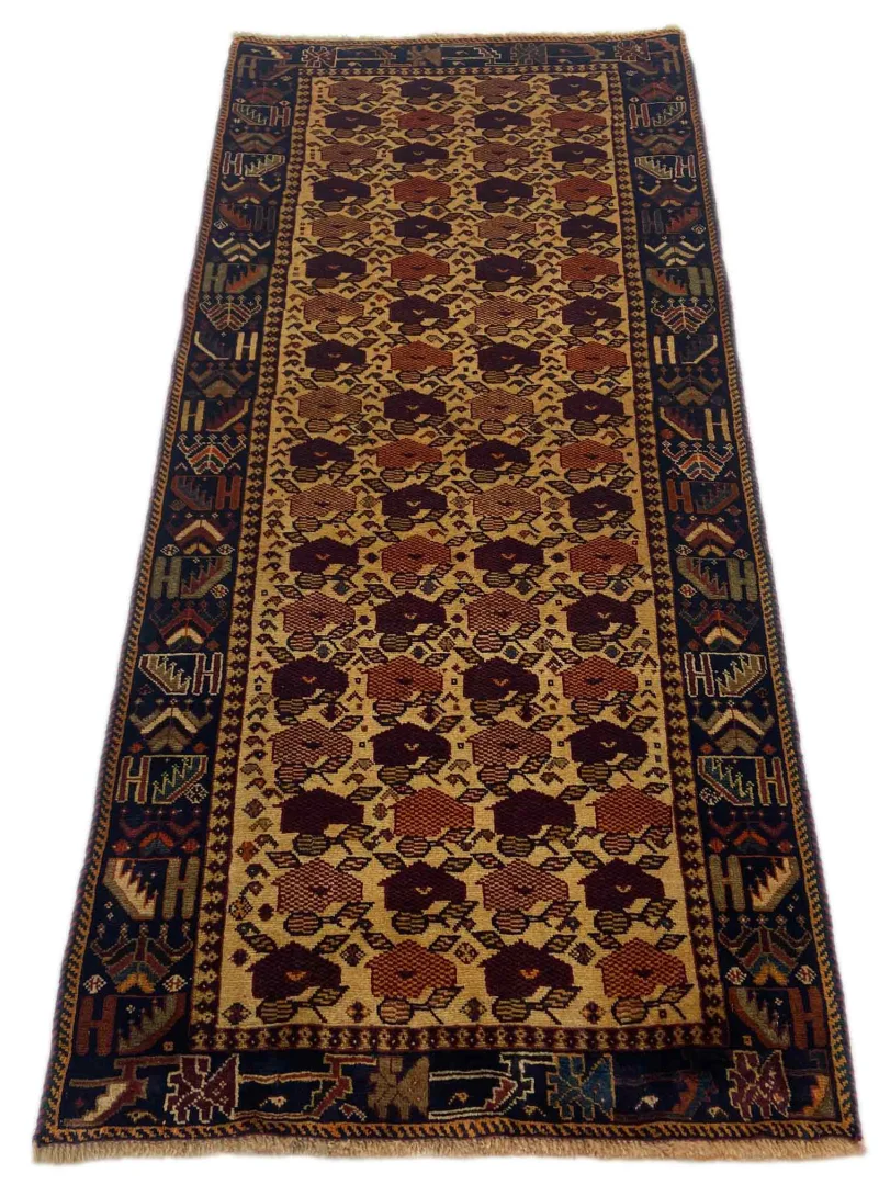 Gabbeh 198 x 90 cm - Knotendichte 90.000-180.000/m² - Ausgefallene Muster - Handgeknüpft - Perserteppich Läufer