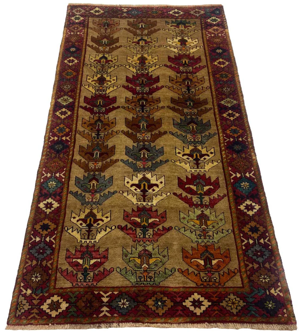 Gabbeh Teppich 203 x 103 cm - Gabbeh Shuli - Ausgefallene Muster, 90.000 - 180.000 Knoten/m², handgeknüpft, Perserteppich Läufer
