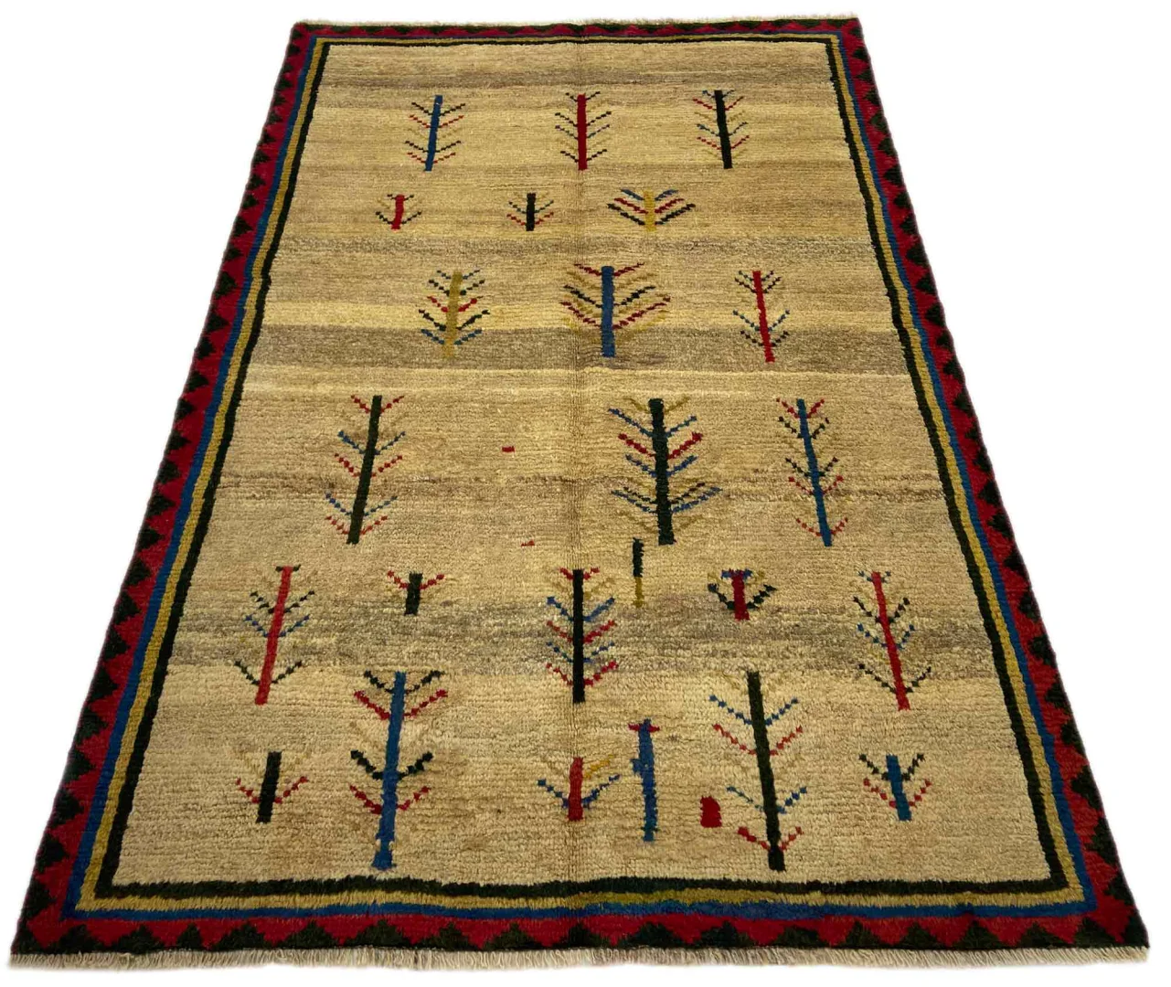 Gabbeh - Shuli Teppich 204 x 136 cm, 90.000 - 180.000 Knoten, ausgefallene Muster auf glanzvoller Schurwolle, handgeknüpft, Perserteppich