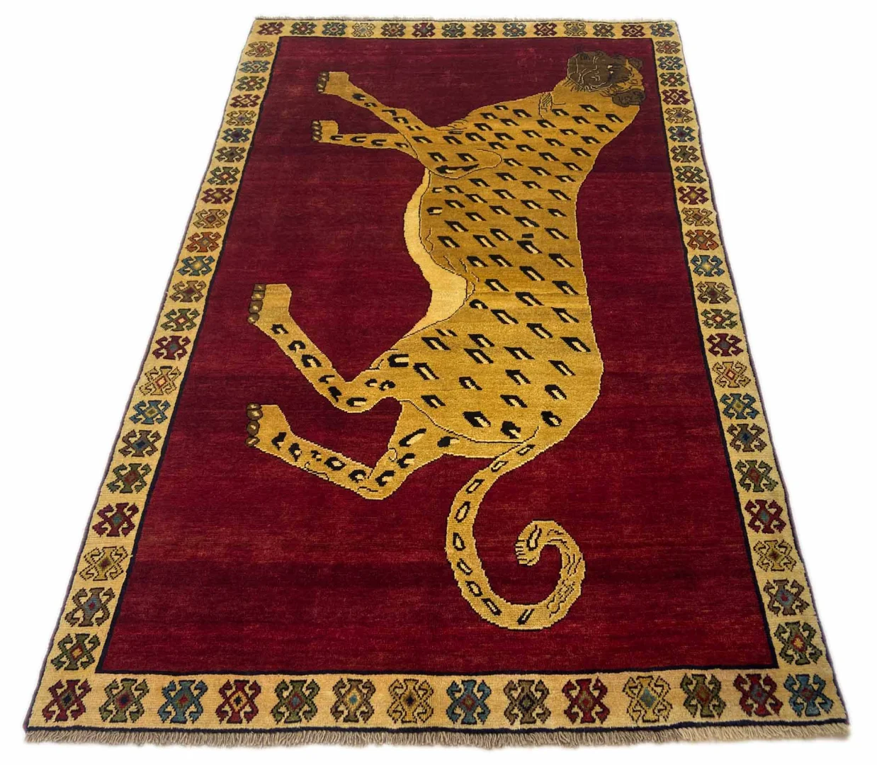 Gabbeh - Shuli Teppich 217 x 134 cm, Knotendichte 90.000 - 180.000/m², ausgefallene Muster, handgeknüpft, Perserteppich Läufer