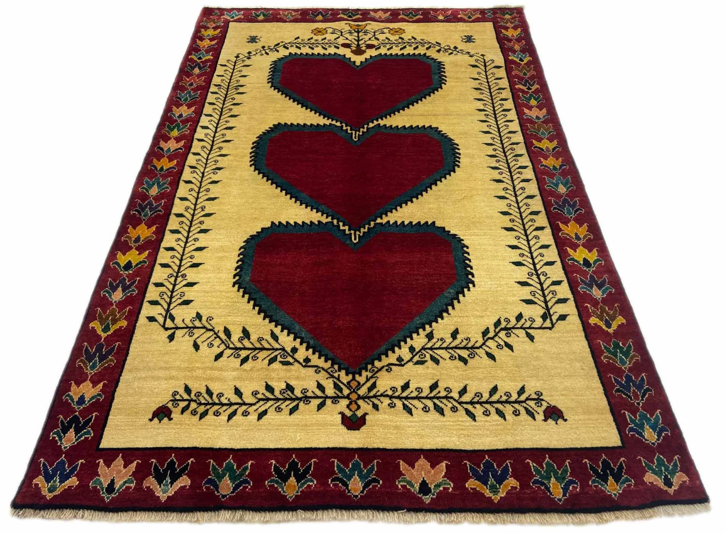 Gabbeh - Shuli Teppich 231 x 154 cm, 90.000 - 180.000 Knoten/m², ausgefallene Muster auf glanzvoller Schurwolle, handgeknüpft, Perserteppich Läufer
