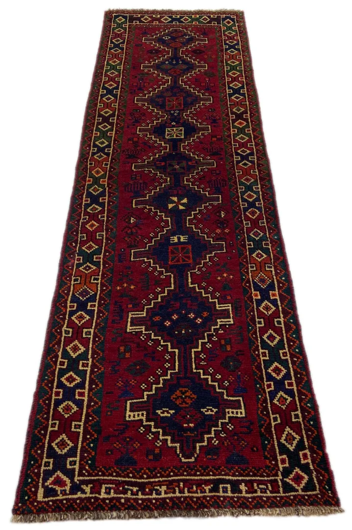 Gabbeh 261 x 76 cm – Gabbeh Shuli – Ausgefallene Muster auf glanzvoller Schurwolle – Knotendichte: 90.000 - 180.000 / m² – handgeknüpft – Perserteppich Läufer