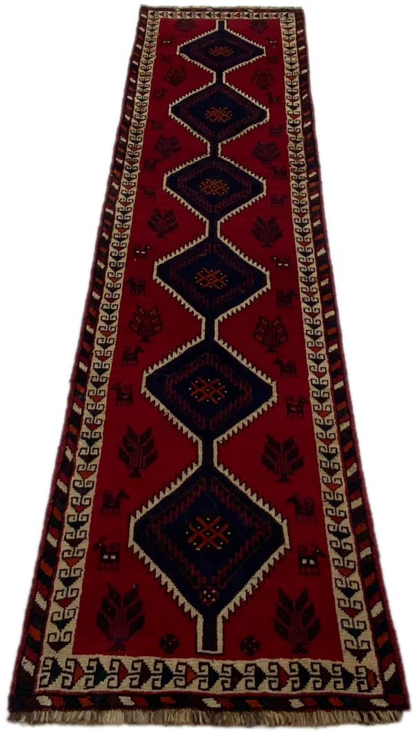 Gabbeh - Shuli Teppich 295 x 73 cm, 90.000 - 180.000 Knoten/m², ausgefallene Muster auf glanzvoller Schurwolle, handgeknüpft, Perserteppich Läufer