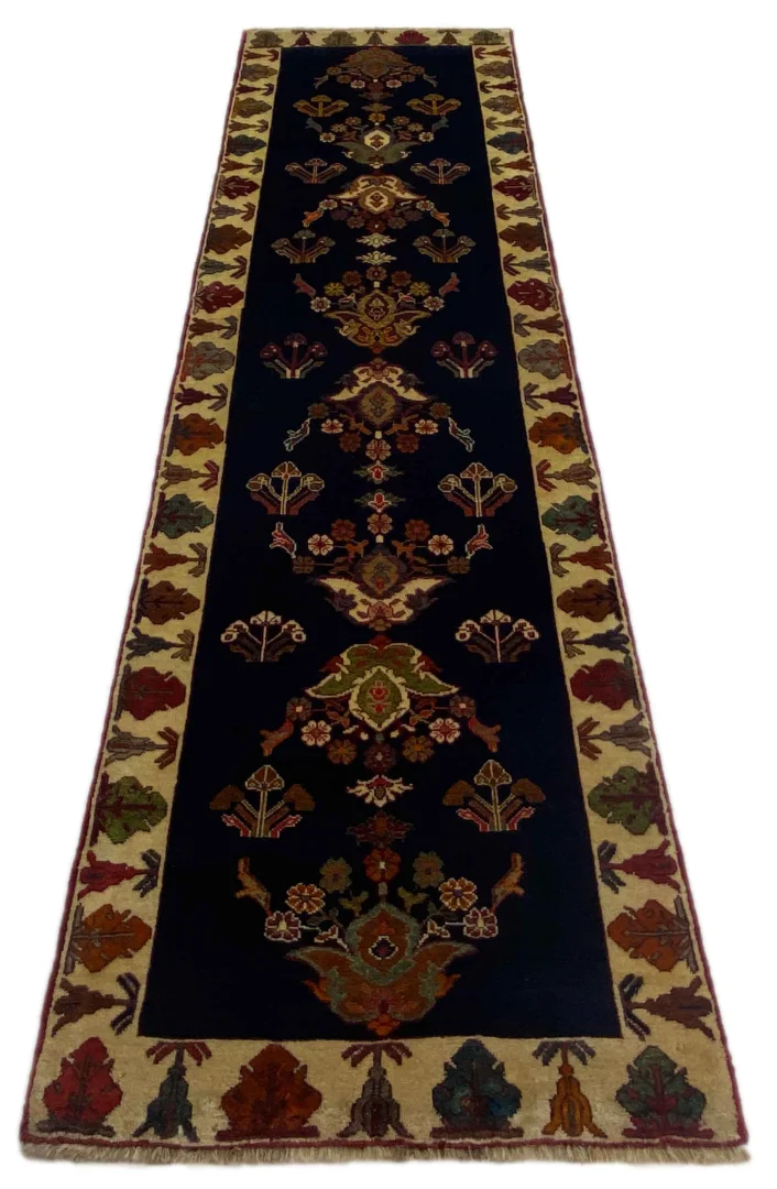 Gabbeh - Shuli Teppich 315 x 87 cm, 90.000 - 180.000 Knoten/m², Ausgefallene Muster auf glanzvoller Schurwolle, handgeknüpft, Perserteppich Läufer