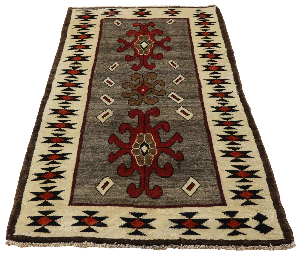 Gabbeh - Shuli 189 x 100 cm, kreative Muster, Knotendichte 90.000 - 180.000/m², handgeknüpft, Perserteppich