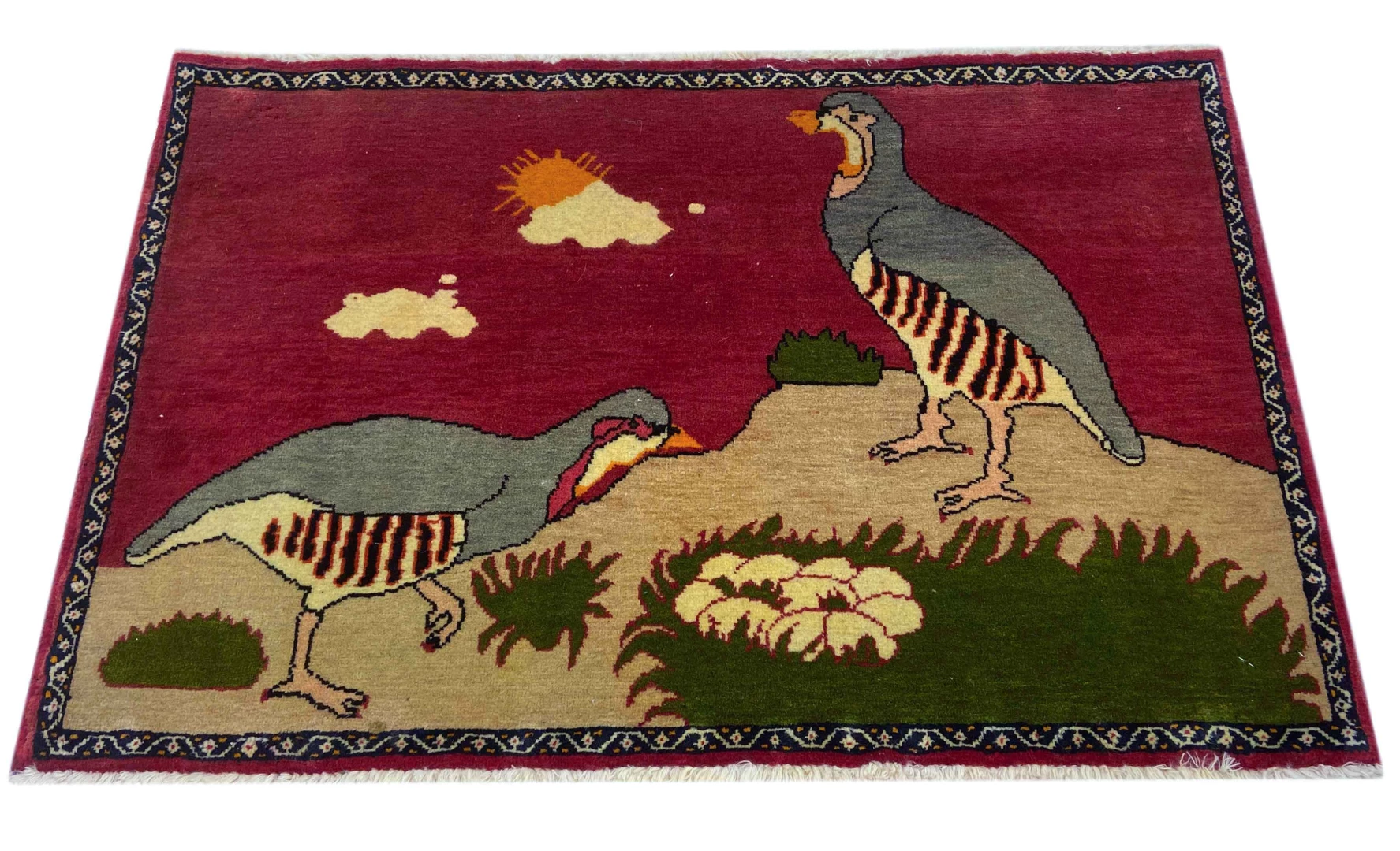 Ghashghai Perserteppich 59 x 91 cm, Knotendichte: 180.000 - 250.000 Knoten/m², geometrische Ornamente, natürliche Wolle, handgeknüpft, Perserteppich