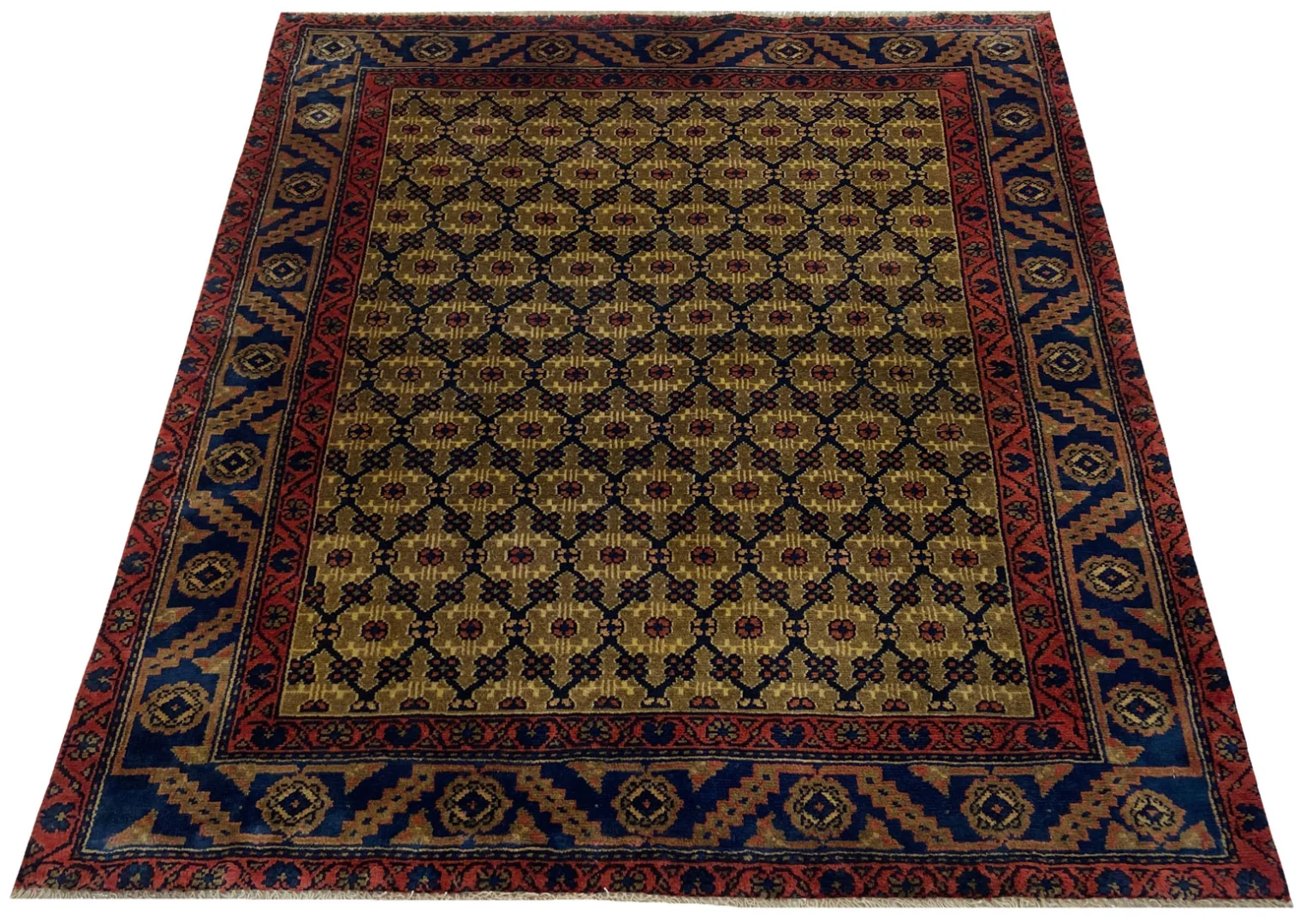 Hamadan Teppich 142 x 125 cm, Knotendichte 100.000 - 350.000 Knoten/m², widerstandsfähig und vielfältig im Design, handgeknüpft, Perserteppich