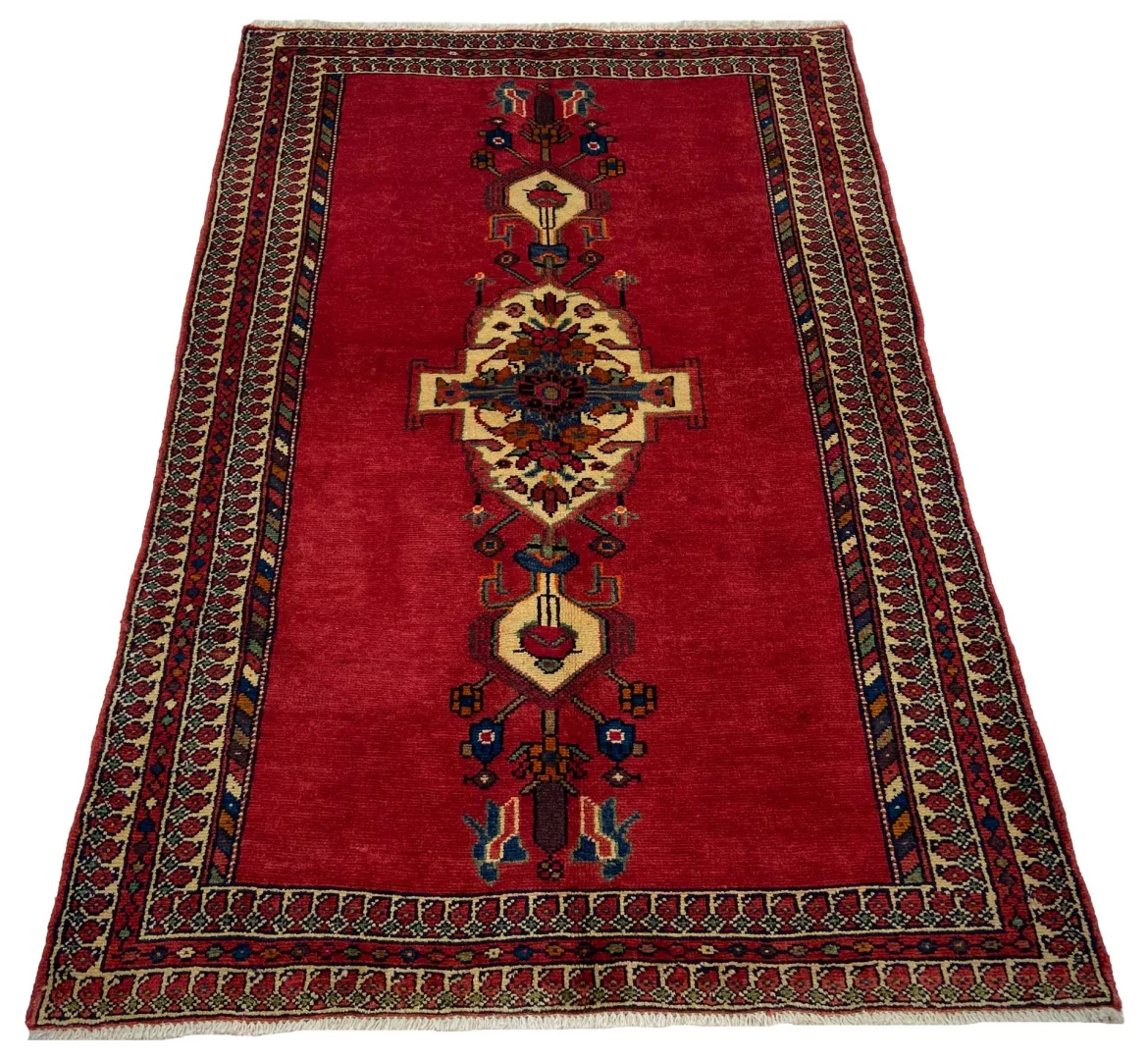 Hamadan Teppich 177 x 110 cm, ca. 100.000 - 350.000 Knoten/m², vielfältiges Design, handgeknüpft, Perserteppich