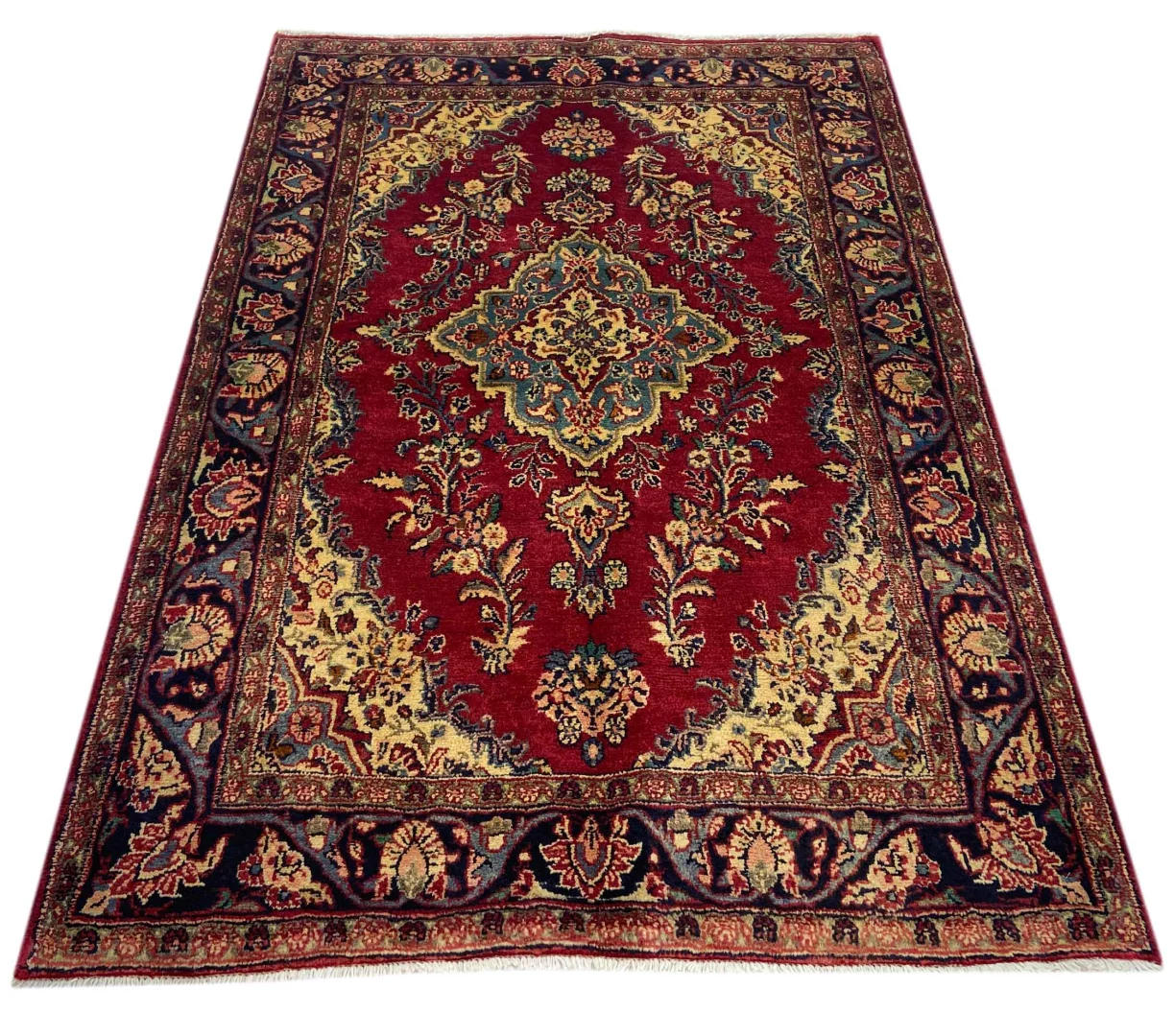 Handgeknüpfter Hamadan Perserteppich 189 x 130 cm - Knotendichte 100.000 - 350.000 Knoten/m², Vielfalt im Design