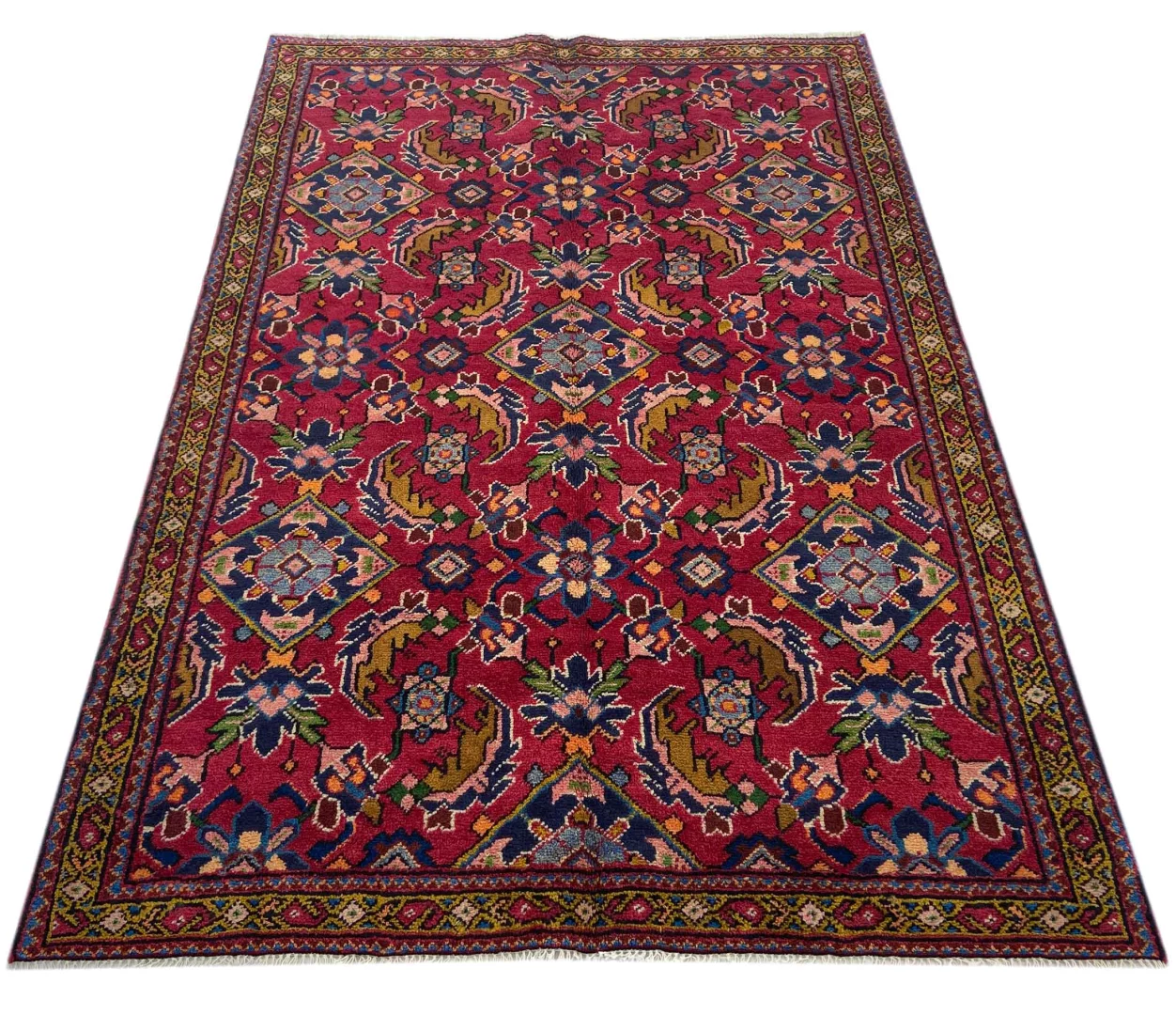 Handgeknüpfter Hamadan Perserteppich 194 x 132 cm, Knotendichte 100.000 - 350.000 Knoten/m², hohe Vielfalt im Design