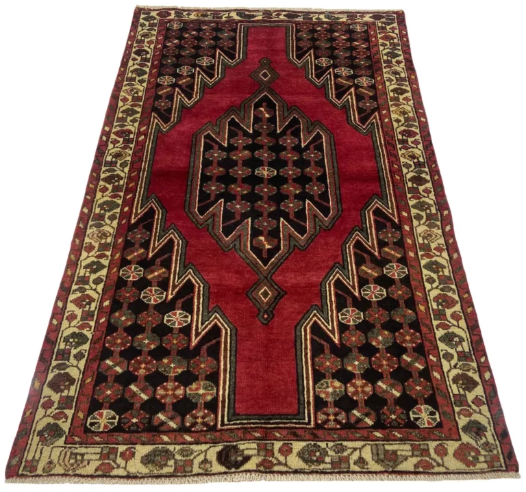 Hamadan Teppich 196 x 120 cm, ca. 100.000 - 350000 Knoten/m², widerstandsfähig und vielfältig im Design, handgeknüpft, Perserteppich