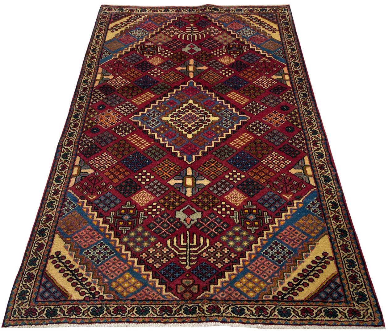 Handgeknüpfter Perserteppich Hamadan 196 x 123 cm, Knotendichte ca. 100.000 - 350.000 Knoten/m², vielfältiges Design
