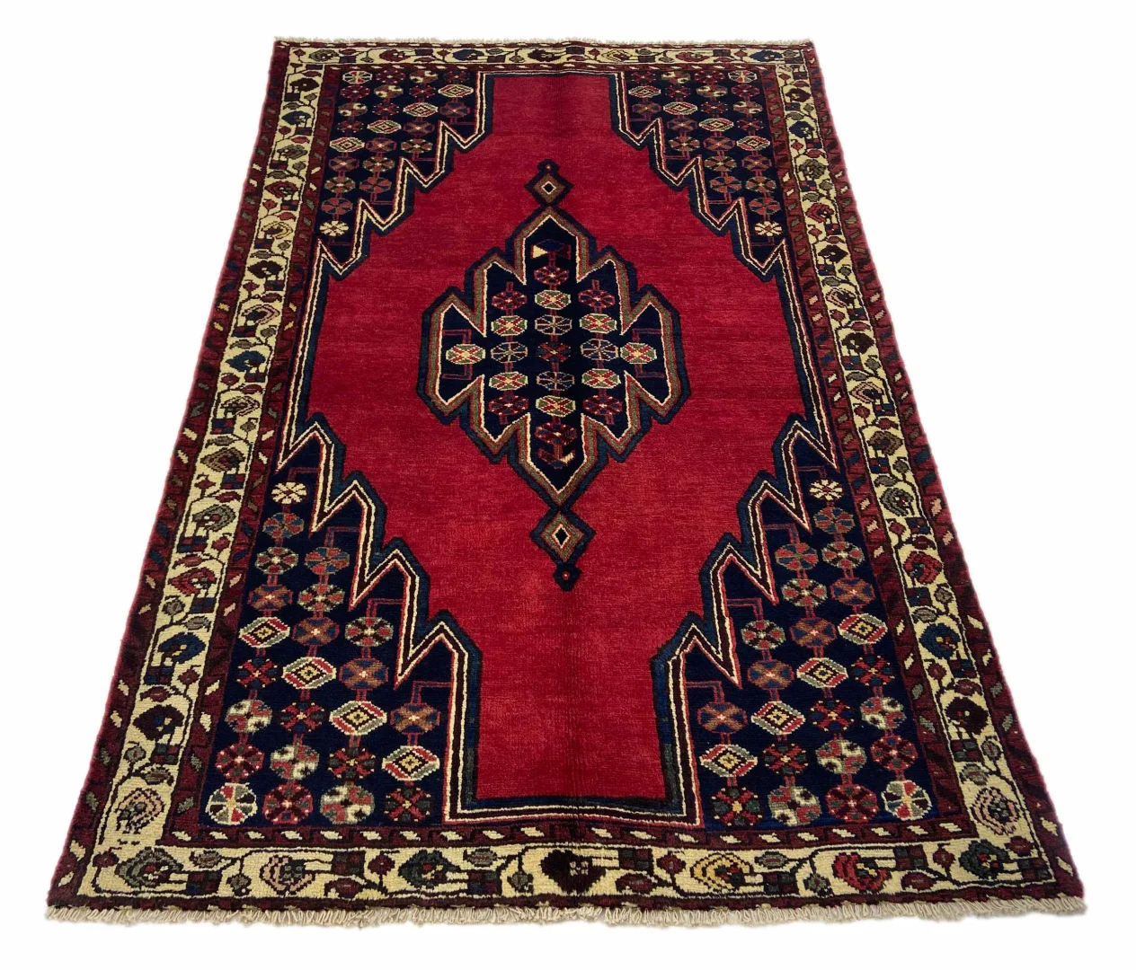 Hamadan Teppich 198 x 127 cm, Knotendichte 100.000 - 350.000, hohe Designvielfalt, handgeknüpft, Perserteppich