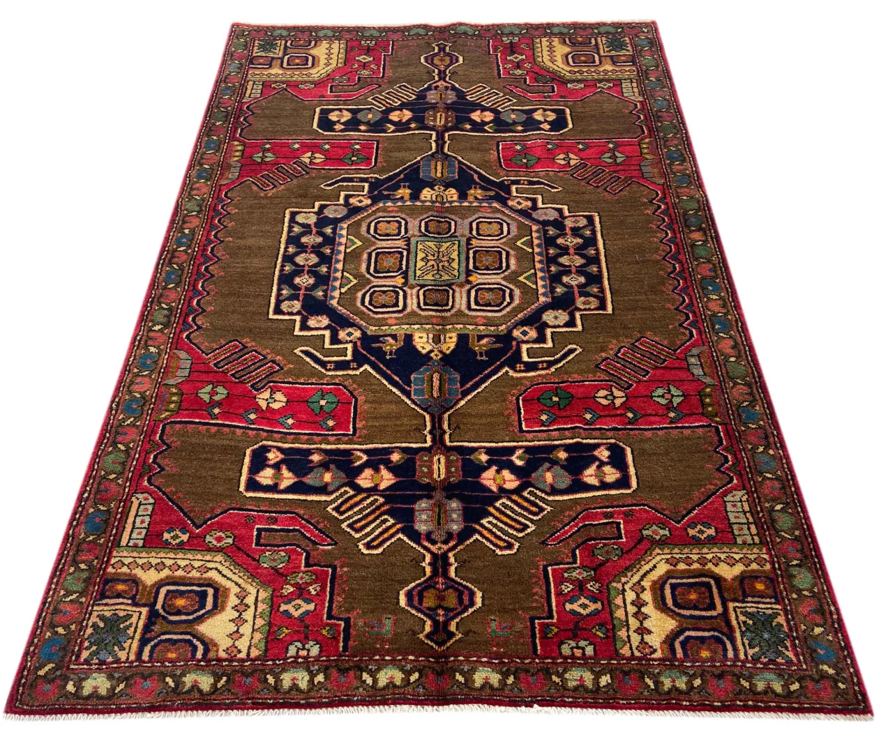 Hamadan Teppich 208 x 135 cm, ca. 100.000 - 350.000 Knoten/m², vielfältiges Design, handgeknüpft, Perserteppich