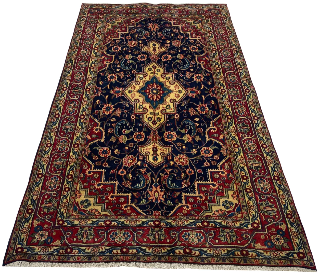 Hamadan Teppich 218 x 124 cm, Knotendichte 100.000 - 350.000, vielfältige Designs, handgeknüpft, Perserteppich