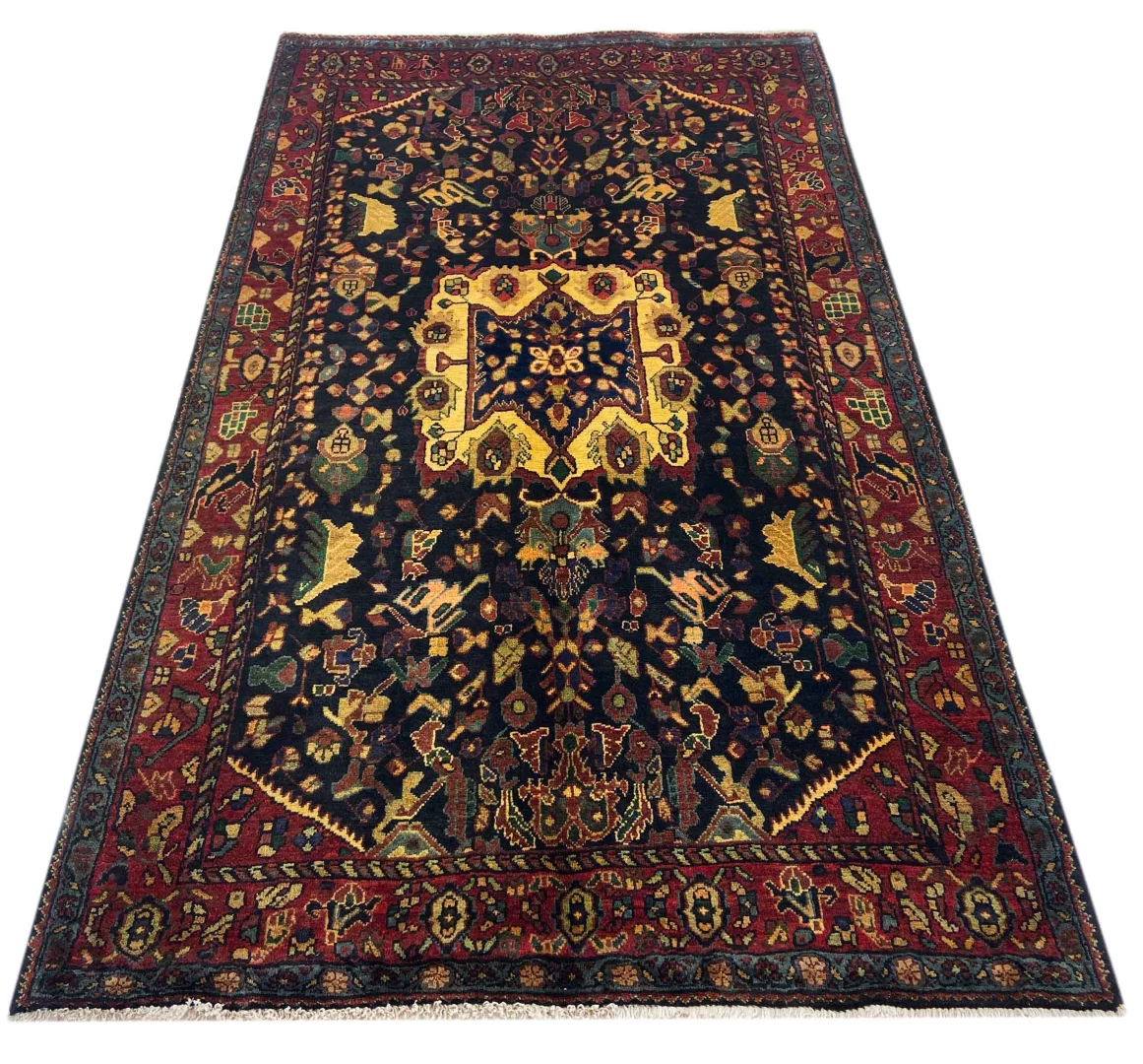 Hamadan Teppich 223 x 132 cm - Knotendichte 100.000 - 350.000 Knoten/m², widerstandsfähig, vielfältiges Design, handgeknüpft, Perserteppich