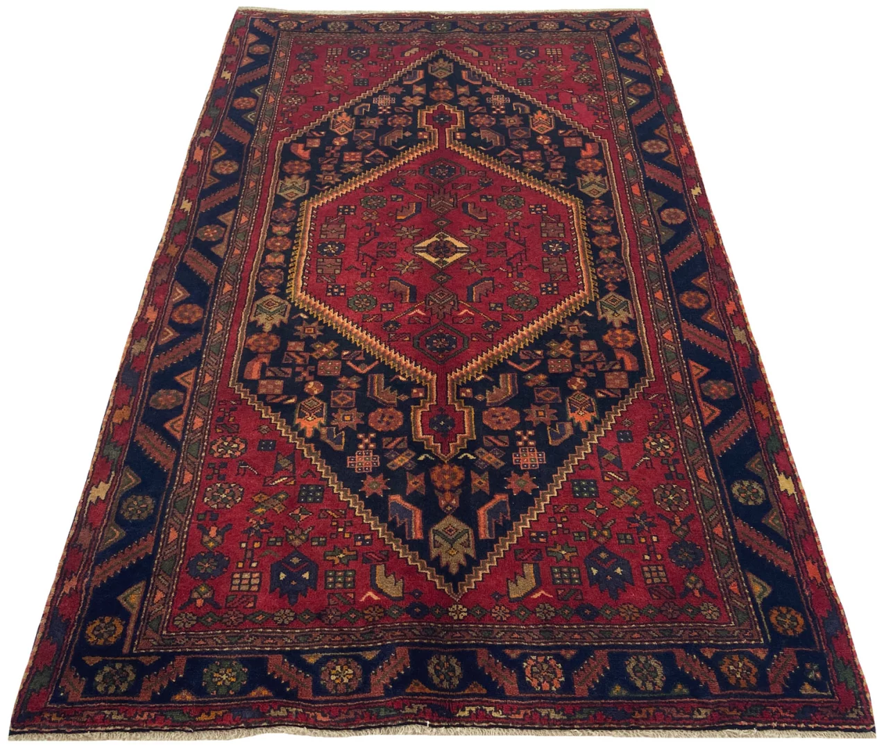 Hamadan Teppich 228 x 136 cm, ca. 100.000 - 350.000 Knoten/m², widerstandsfähig, vielfältige Designs, handgeknüpft, Perserteppich