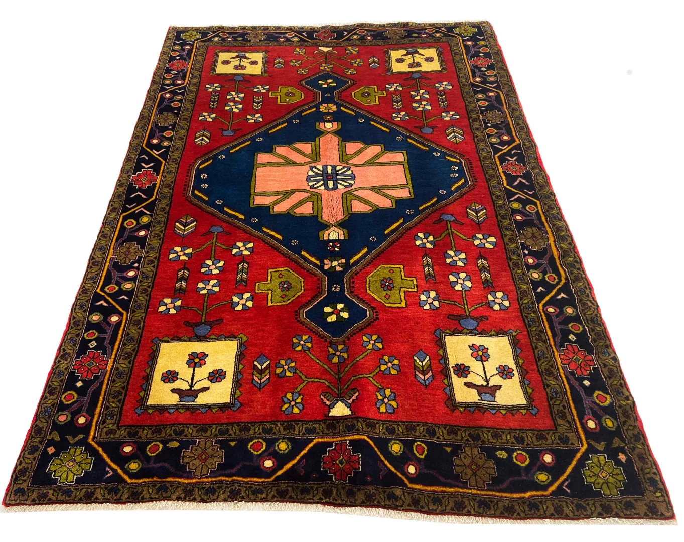 Hamadan Teppich 230 x 160 cm, Knotendichte 100.000 - 350.000/m², vielfältiges Design, handgeknüpft, Perserteppich