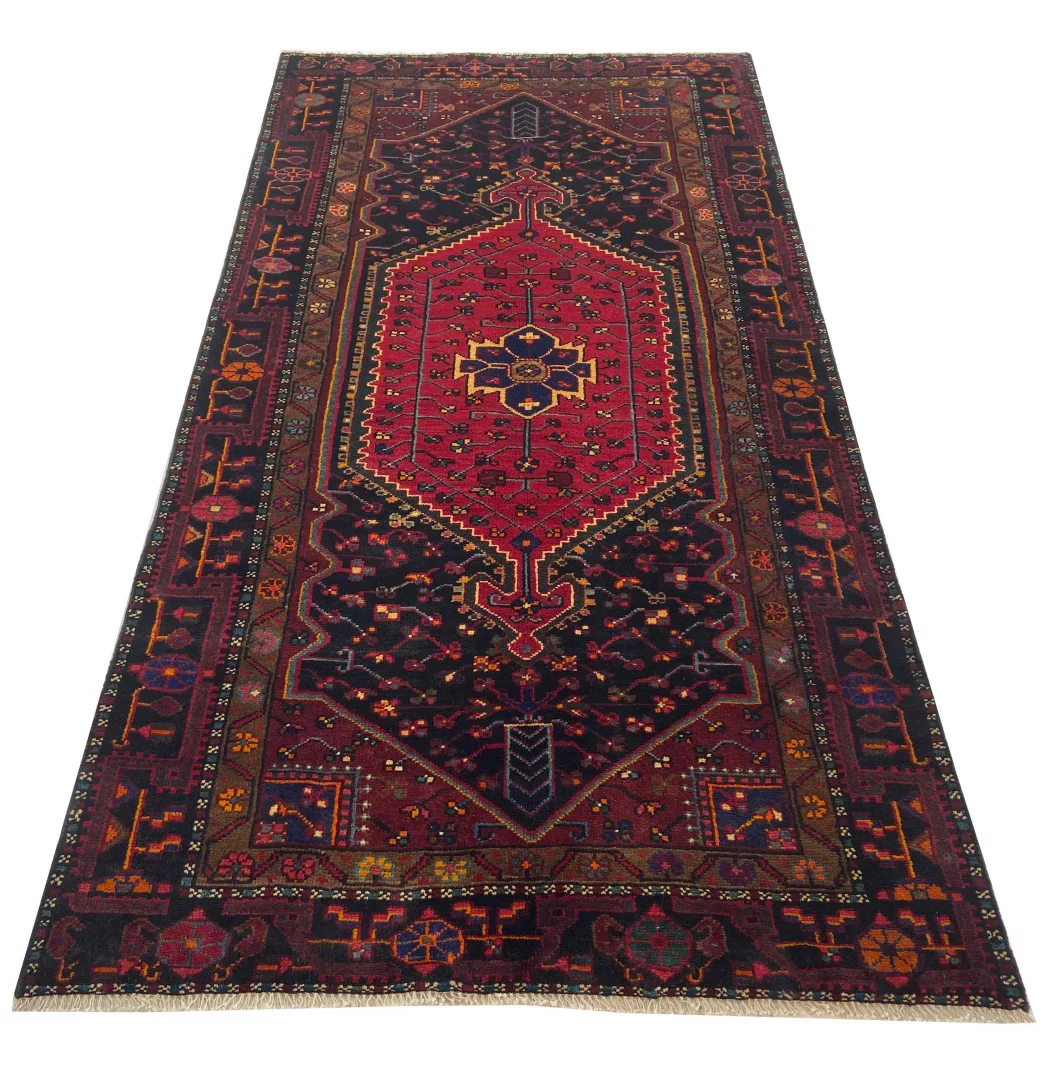 Hamadan Teppich 237 x 126 cm - Knotendichte 100.000 - 350.000 Knoten/m² - Vielfältige Designs - handgeknüpft, Perserteppich