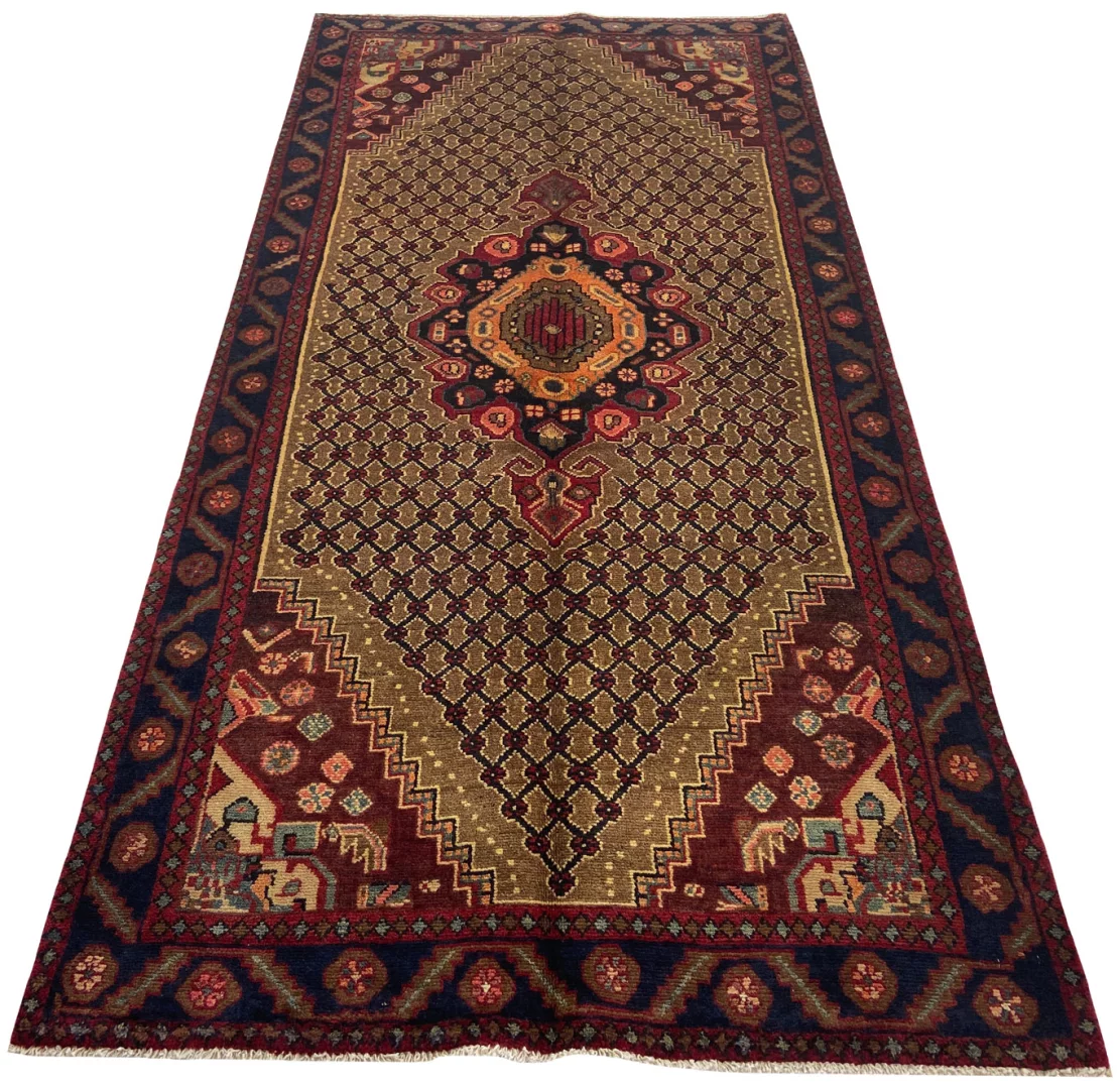 Hamadan Perserteppich 275 x 130 cm - Knotendichte 100.000 - 350.000 Knoten/m², hohe Designvielfalt, handgeknüpft, Perserteppich