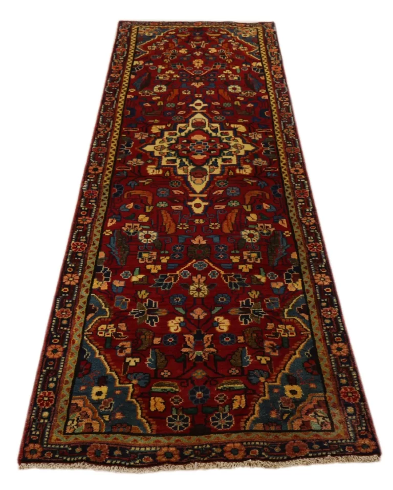 Hamadan Teppich 286 x 82 cm, Knotendichte 100.000 - 350.000, widerstandsfähiges Wollmaterial, handgeknüpft, Perserteppich