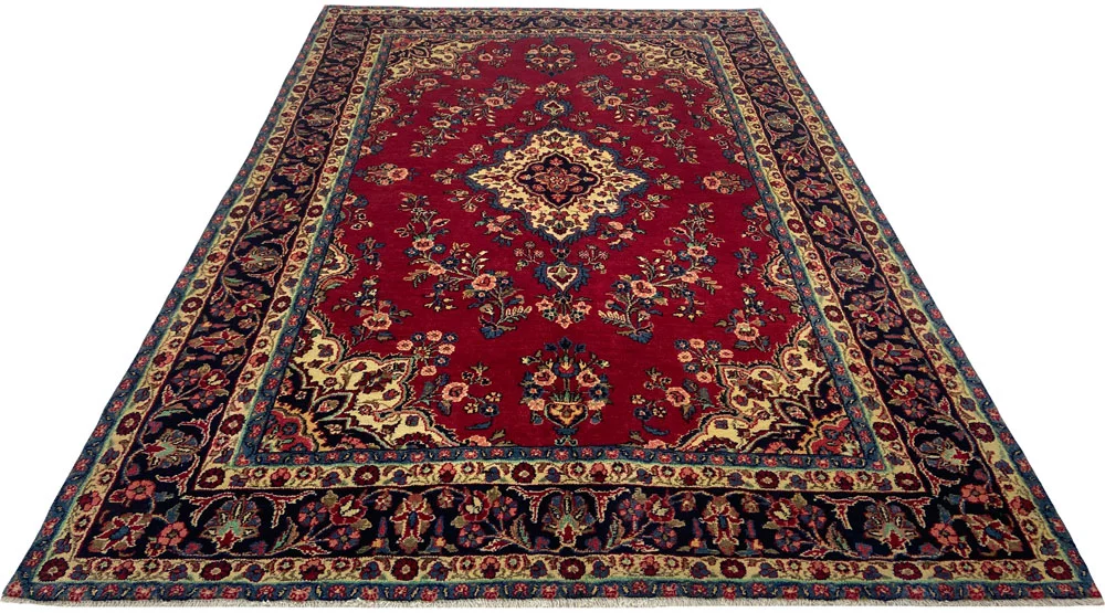 Hamadan Teppich 300 x 212 cm - Knotendichte 100.000 - 350.000 Knoten/m² - handgeknüpft - Perserteppich